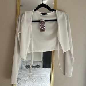 Whit Long Sleeve Tie Crop Top